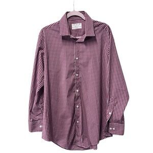 J M Haggar Mens Plaid Button Up Shirt Size Large 16-16 1/2.‎  32/33